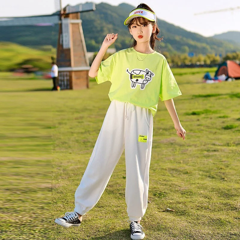 

Новинка 2022, детская одежда, комплект для девочек, детская летняя одежда, летняя одежда для учащихся средней школы и университета, короткая о...