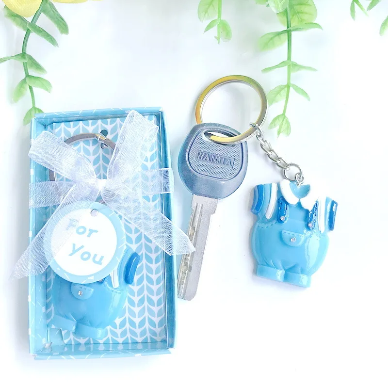

15 pcs Cartoon Creative Baby Gifts Birthday Party Gifts Baby Clothes Resin Metal Keychain Gifts Baby First Year Party Gifts
