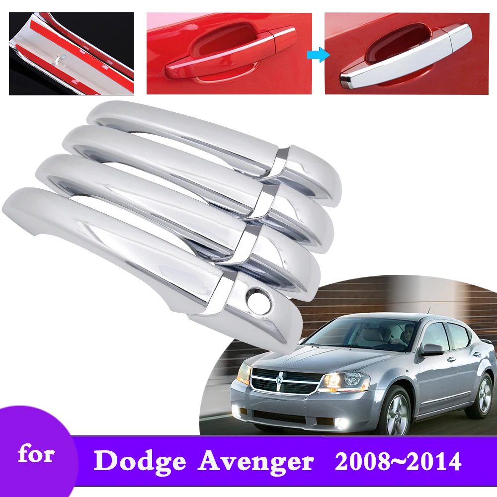 

Чехол хром для смарт-ручки двери для Dodge Avenger Sedan GTS 2008 ~ 2014, внешние защитные аксессуары для автомобиля, наклейка, отделка 2009 2010