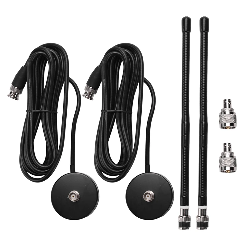 2X CB Aerial Antenna 27Mhz Soft Whip Magnetic Base BNC PL259 Connector CB Aerial Antenna For Cobra Midland Uniden Maxon