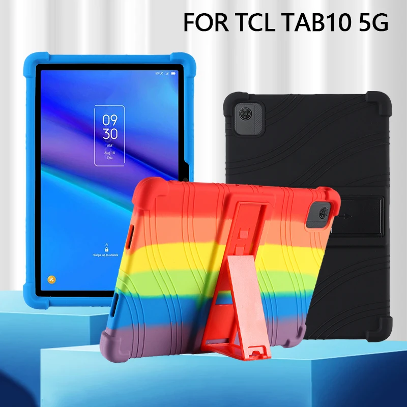 

Soft Silicon Cover For TCL Tab 10s 10 5G Case Kids Safety 10.1" Tablet PC Kickstand Funda with 4 Shockproof Airbags