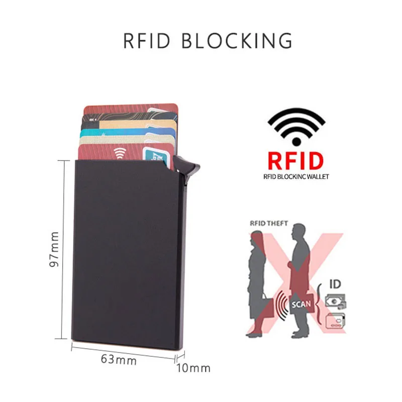 Новинка мужской идентификационный тонкий маленький алюминиевый мини-кошелек