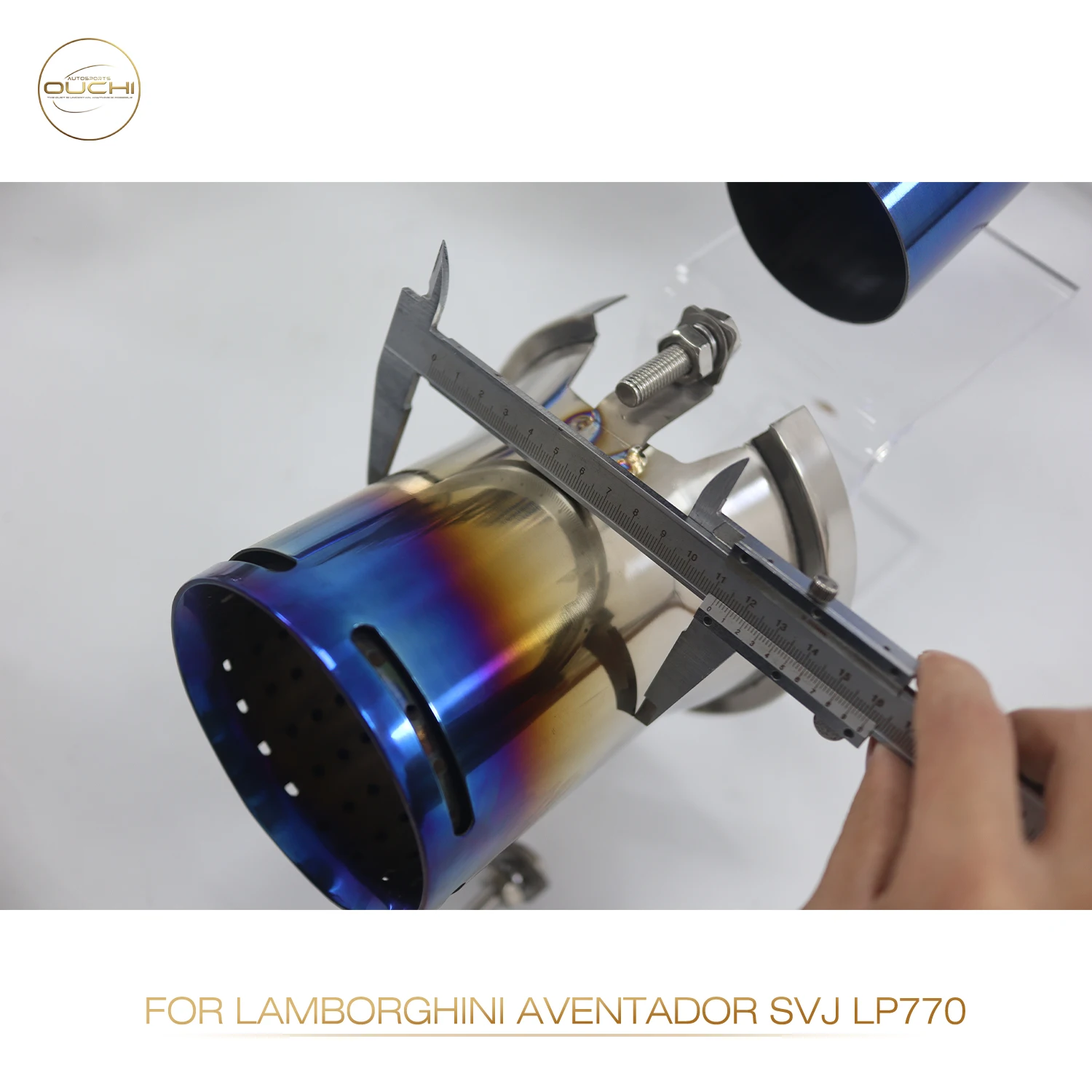 Выхлопная труба OUCHI из титанового сплава для Lamborghini чёрного диска SVJ LP770-4 2018-2021 6.5L