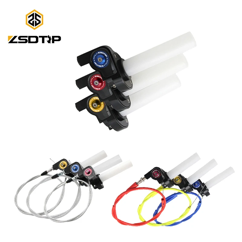 

ZSDTRP 22mm Grips Settle Twist Throttle Clamp Plastic With Throttle Cable For Motorcycle Pit Dirt Bike Motocross ATV Off road