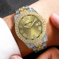 full iced out luxury watch for men diamond womens mens watches quartz mens watch calendar hip hop watch male clock gifts for men