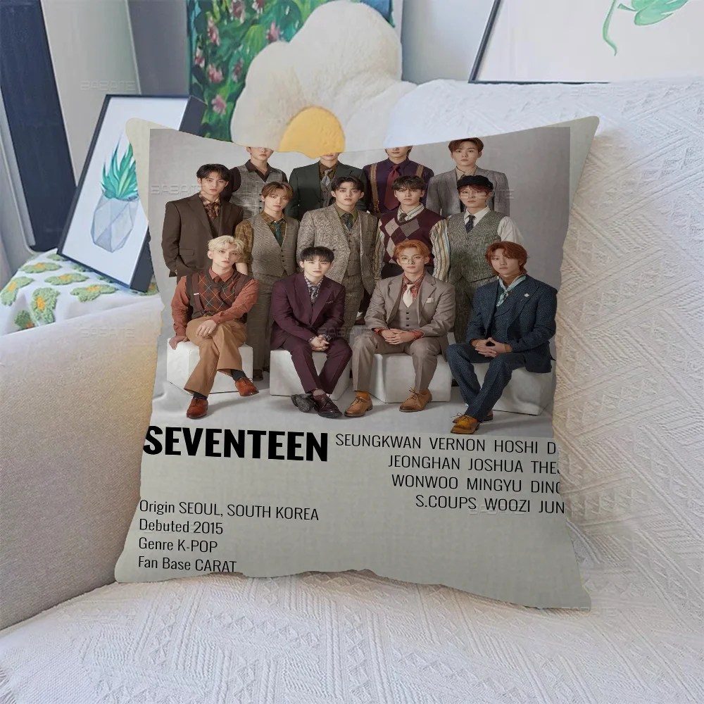 S-Seventeen K-Kpop Cushion Cover Pillowcase Upholstery Sofa Throw Pillow Home Decor Pillowcas