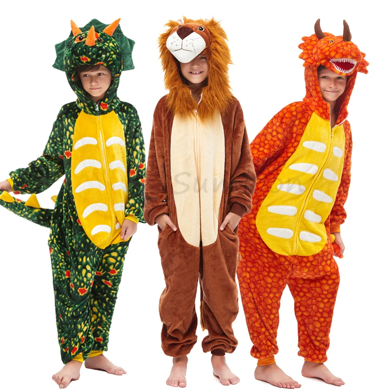 

Kigurumi Animal Lion Overalls Onesie Kids Unicorn Pajamas For Children Blanket Sleepers Baby Costume Winter Boy Girl Jumspuit