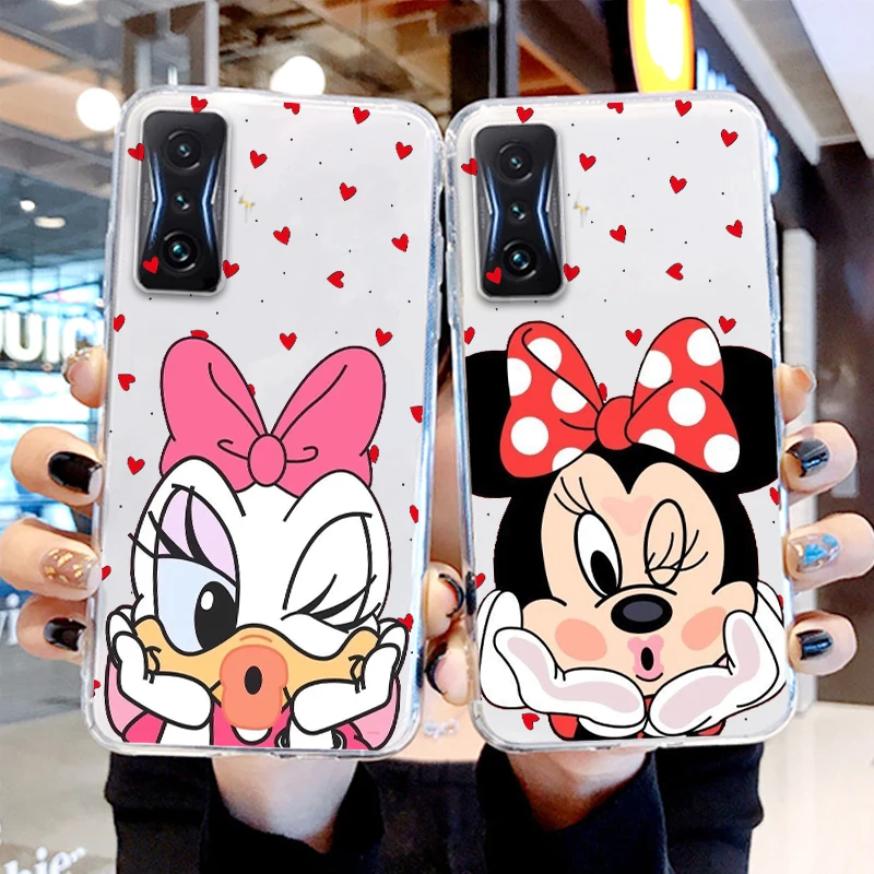 

Mickey Minnie Mouse Transparent Phone Case For Xiaomi Redmi K60 K50 K40 Gaming K30 K20 A1 Pro 5G 12C 11 10X 9T 9