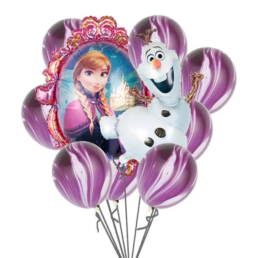 

10pcs Disney Frozen Olaf Double Sided Mirror Anna Elsa Foil Balloons Birthday Party Decoration Kids Gift Cartoon Toy Baby Shower
