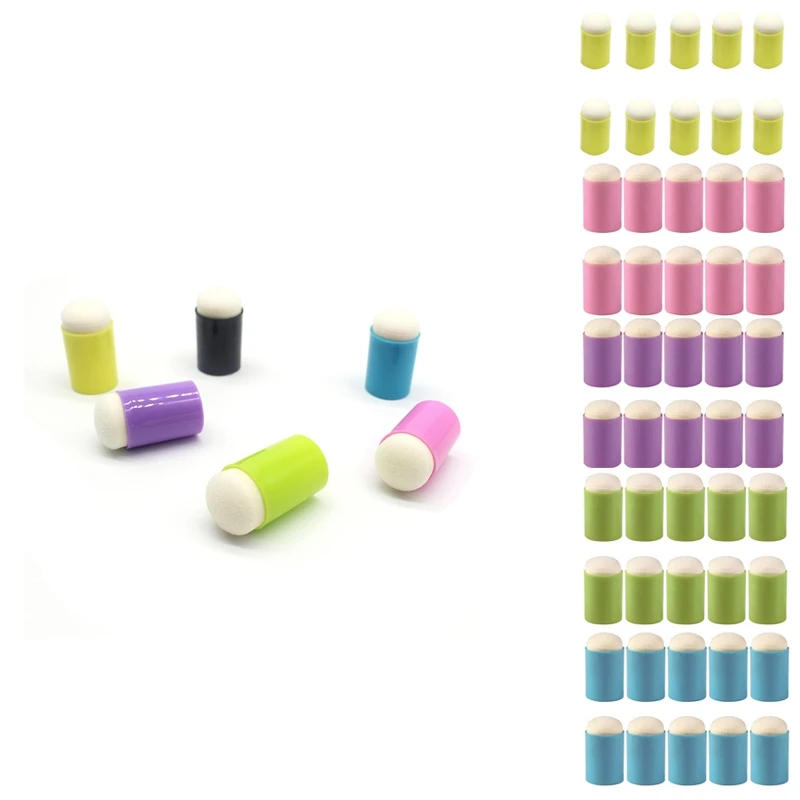 

10Pcs Finger Sponge Daubers Painting Ink Pad Stamping Brush Craft Case Art Tool With Box Scrapbooking DIY Crafts