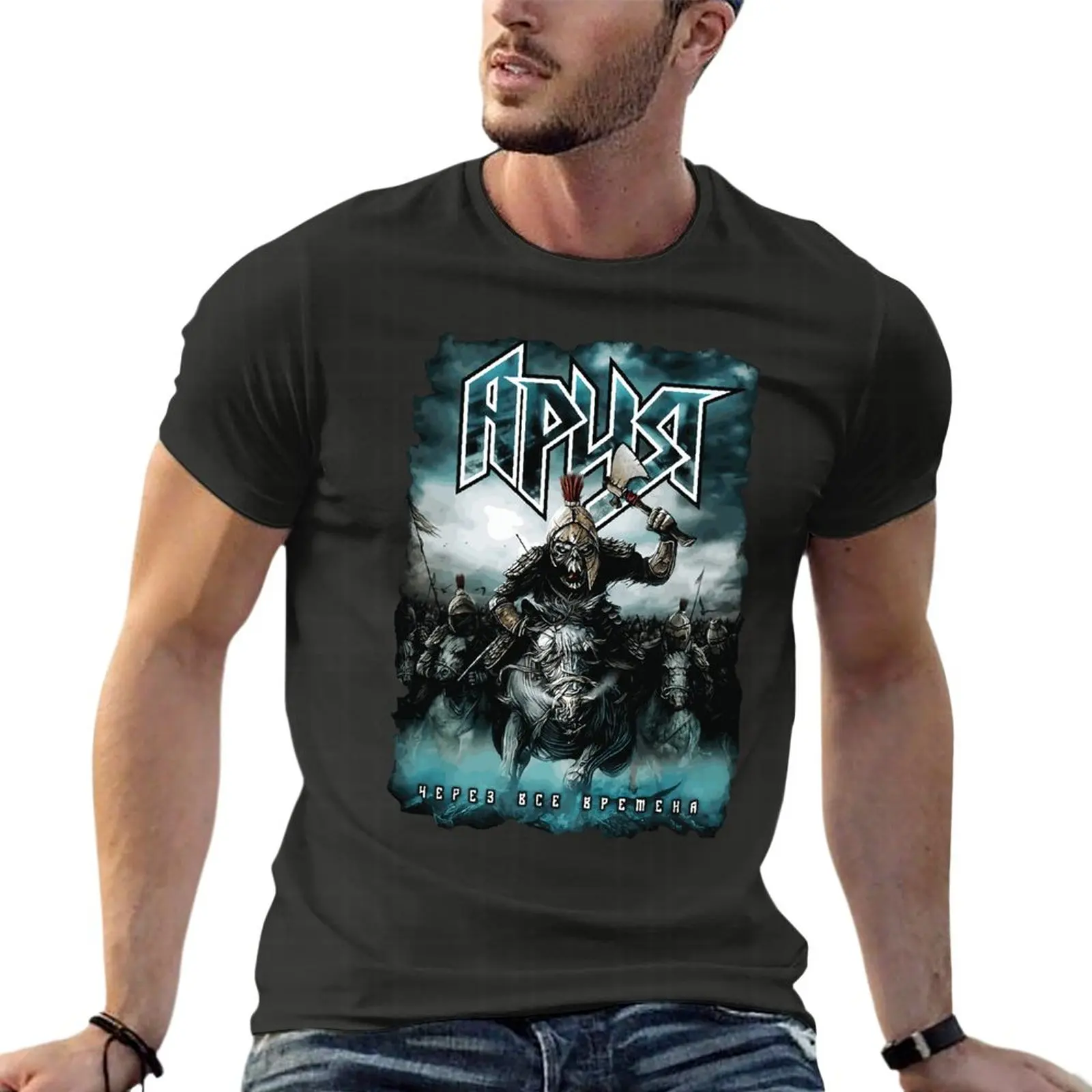 

Aria Death Metal Band Oversized T Shirts Personalized Mens Clothing Short Sleeve Streetwear Large Size Top Tee