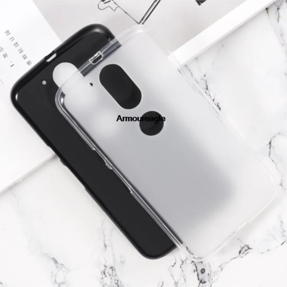 Чехол для motog4 матовый мягкий силиконовый чехол из ТПУ черный Motorola Moto G4 plus тонкий