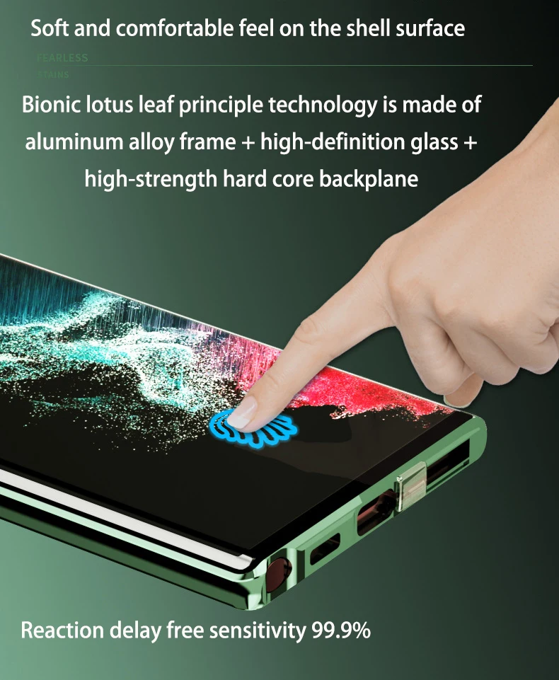 Metal Magnetic Shell For Samsung Galaxy S22 Ultra Case 360 ° full surround protection aluminium alloy  glass ultrathin Cover