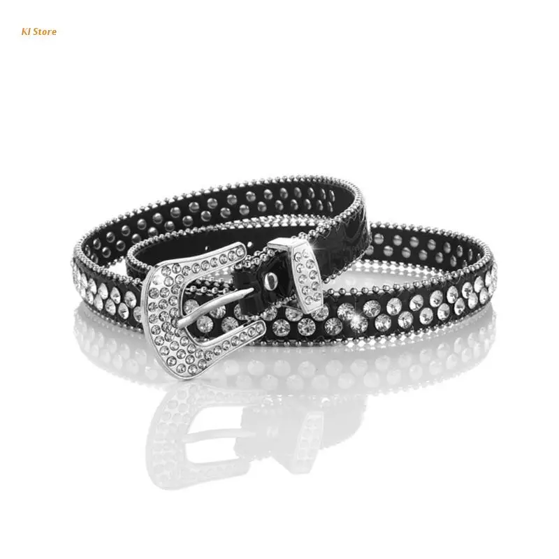 

Elegant Belt Glinting Crystals Waist Belt for Jeans Dresses Blingblin