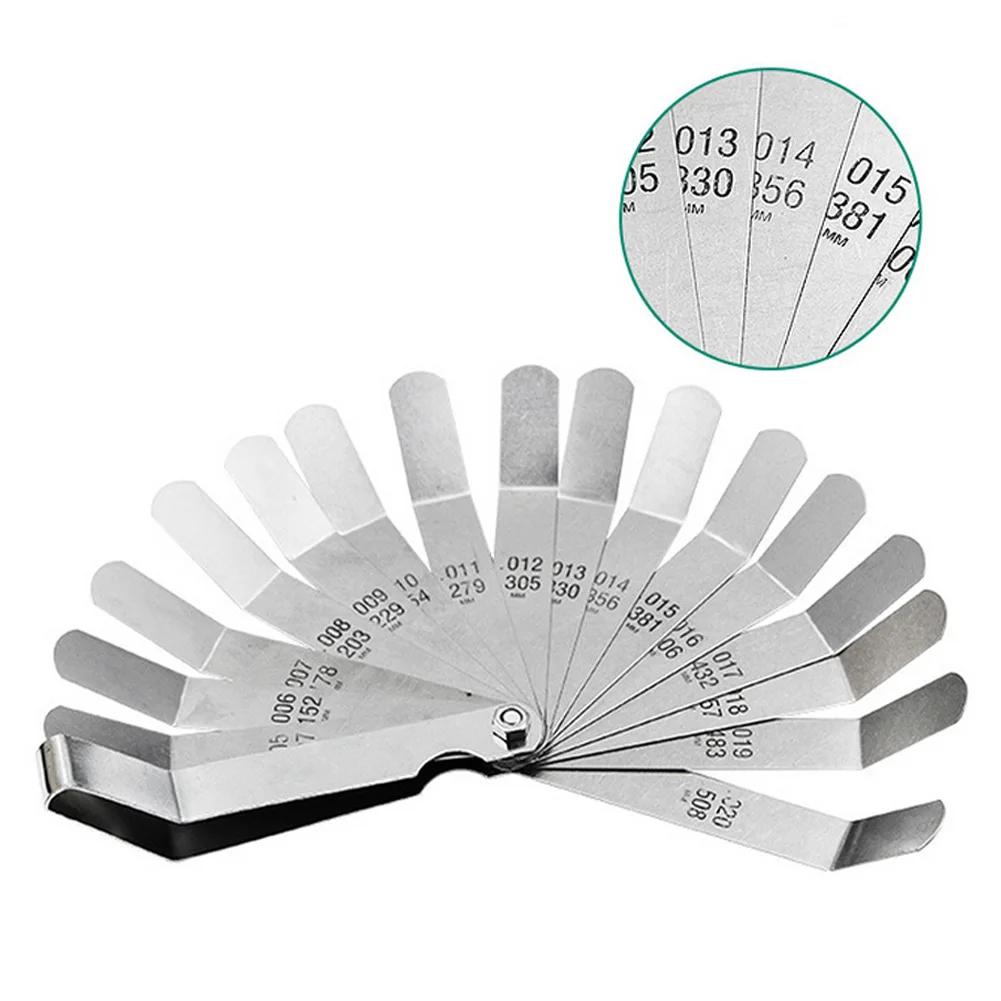 

16pcs Feeler Gauge 0.127-0.508MM Blades Offset Checking Tolerances Metal