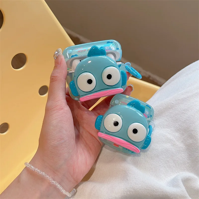 

3D Cute Cartoon Fish Case for AirPods Pro2 Airpod Pro 1 2 3 Bluetooth Earbuds Charging Box Protective Earphone Case Cover