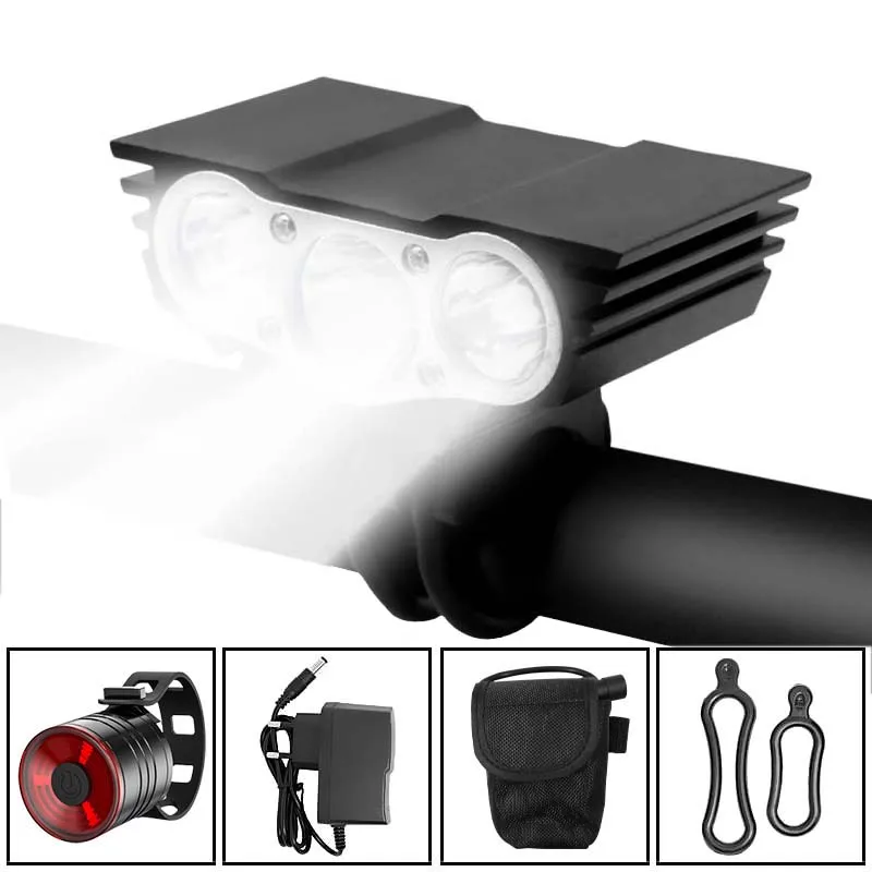 

Светильник фонарь XM-L 3 * T6 LED 5000LM, водонепроницаемый велосипедный передний фонарь, Велосипедный свет s, ночная лампа, велосипедные аксессуары,...