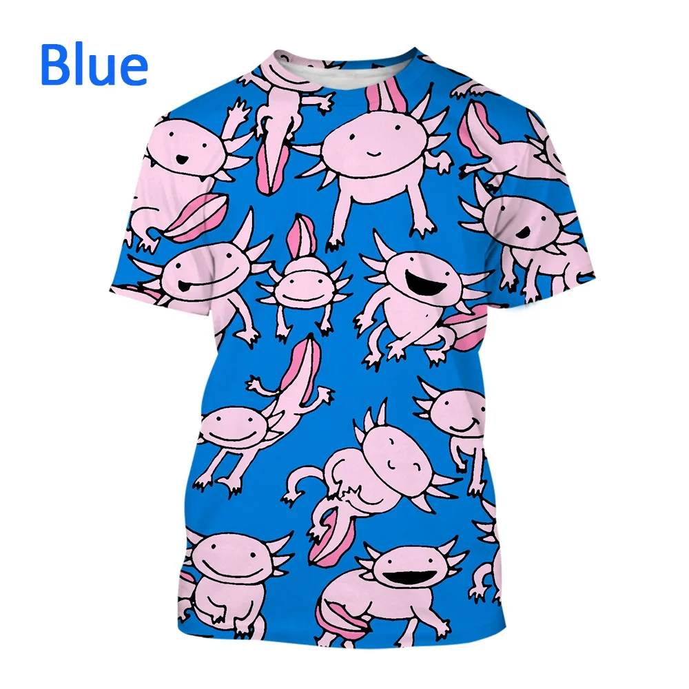 

Summer Fashion Women Men Tees 3D Printed T-shirts Animals Axolotl Streetwear Short Sleeve Sweatshirts T-shirts
