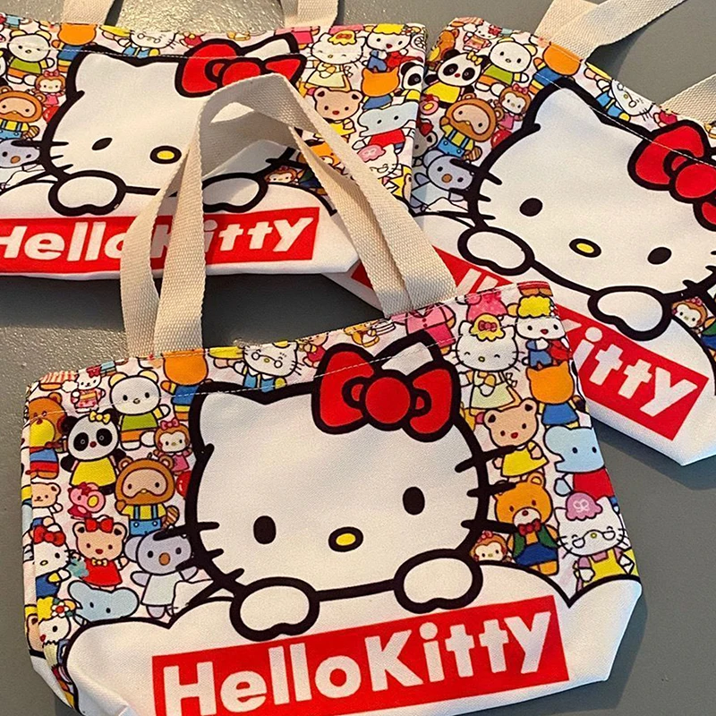 Портативная холщовая сумка Hello Kitty с рисунком Кейт Кота японская легкая большая