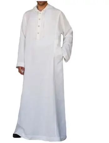 2023 New Middle East Arab Simple Long Men's Long-sleeved Shirt Muslim Robe Long Men's Long-sleeved Shirt Islamic Clothing Men