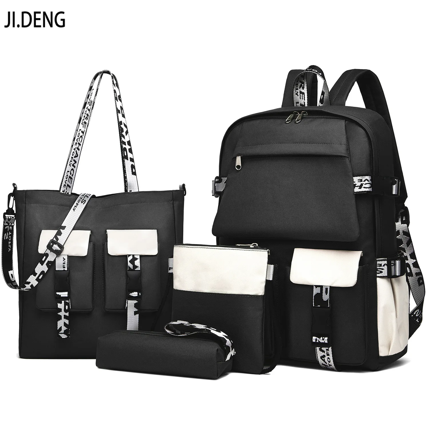 

Backpack shoulder bag handbag combination set suitable for student backpack shopping and party + Two free pendants