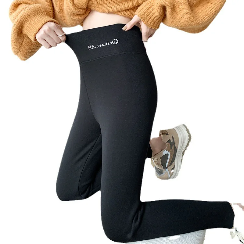 2022 Winter New Thickening and Fleece Pants Women's Leggings High-waisted Tight-fitting Thin Warm Pencil Pants Gym Kit for Women