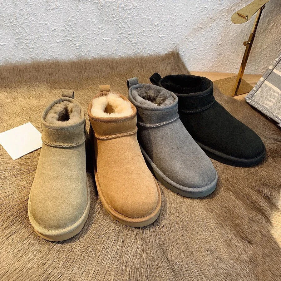 

Snow Boots Fur One Winter 2023 Plus Velvet Platform Anti-slip Booties For Men And Women Couples 41-44 Plus Size Booties Women