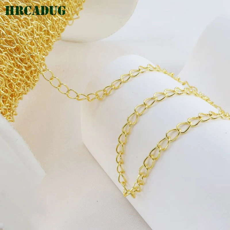 Fashion Luxury Jewelry Chain 18K Gold Plated Women's Necklace Bracelet Chains DIY Jewellery Making Supplies Tail Chain Component