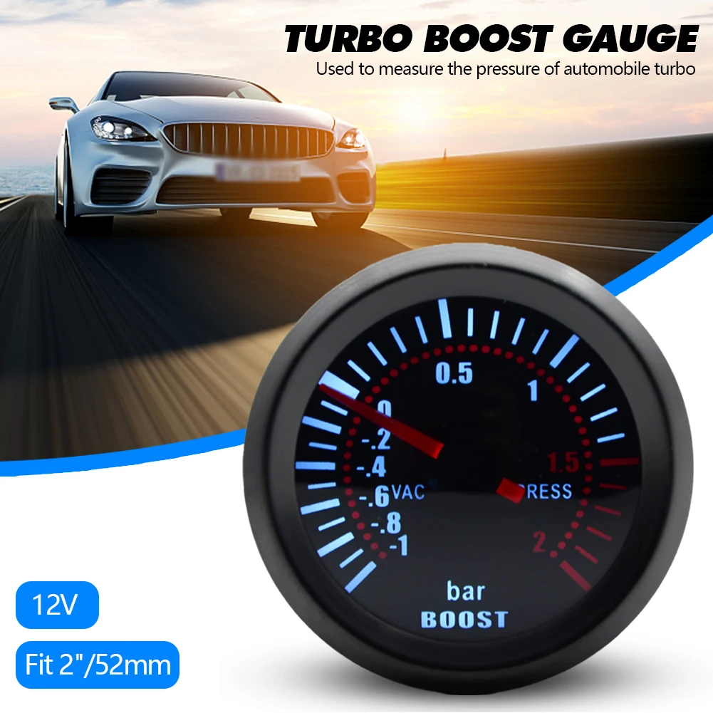 

2" 52mm Universal Turbo Boost Gauge Bar Boost Gauge LED Gauge Meter Car Pressure Gauge