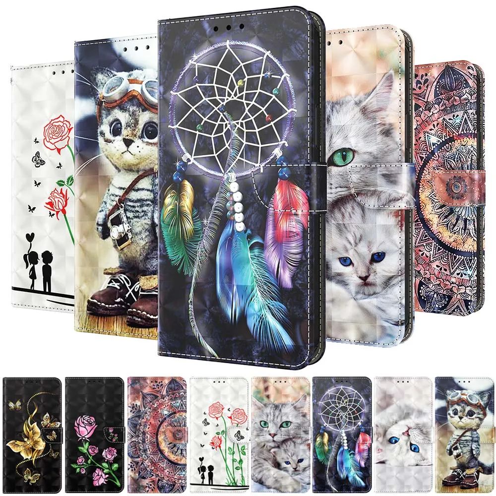 

Wallet Flip Case For Samsung Galaxy A12 A22 A32 A52 A52S A13 A23 A33 A53 A50 A21S A51 A71 Butterfly Pattern Leather Phone Cover