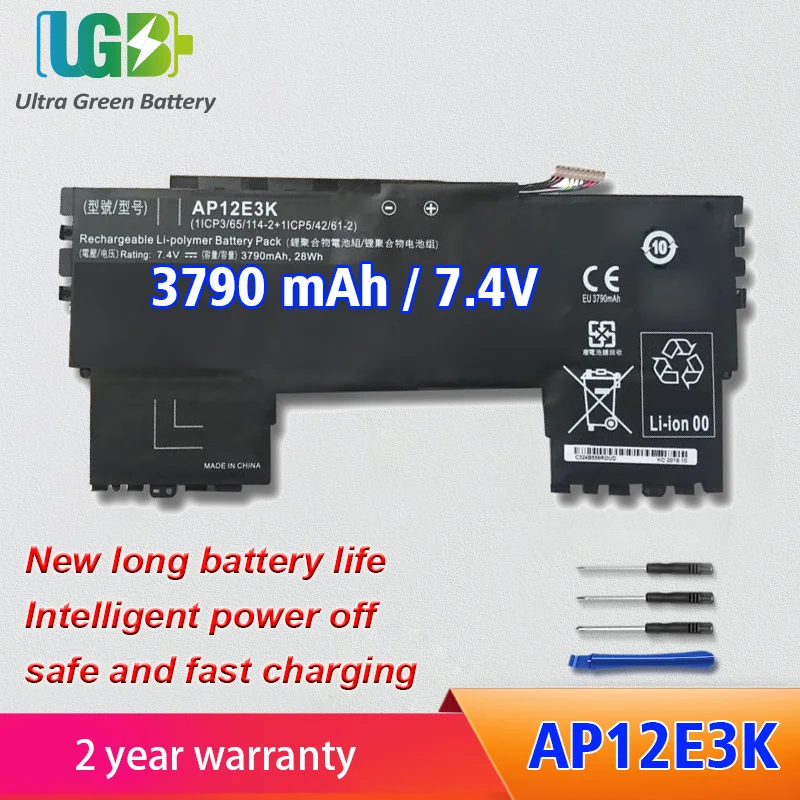UGB Новый AP12E3K Аккумулятор для Acer Aspire S7 S7-191 Ultrabook 11 дюймов 1/CP3/65/114-2 1/CP5/42/61-2 AP12E3K 11CP5/42/61-2