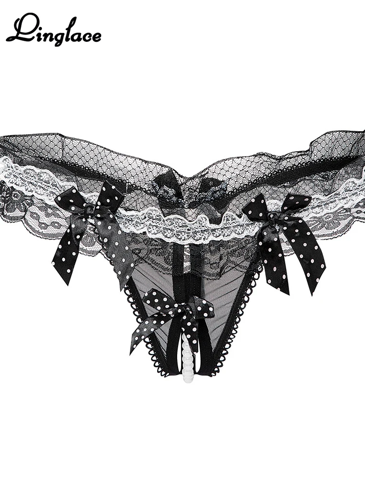 

Трусики Linglace с бантом, сексуальное порно, трусики с открытой промежностью, кружевная отделка, жемчужные прозрачные стринги, стринги, порно, ...