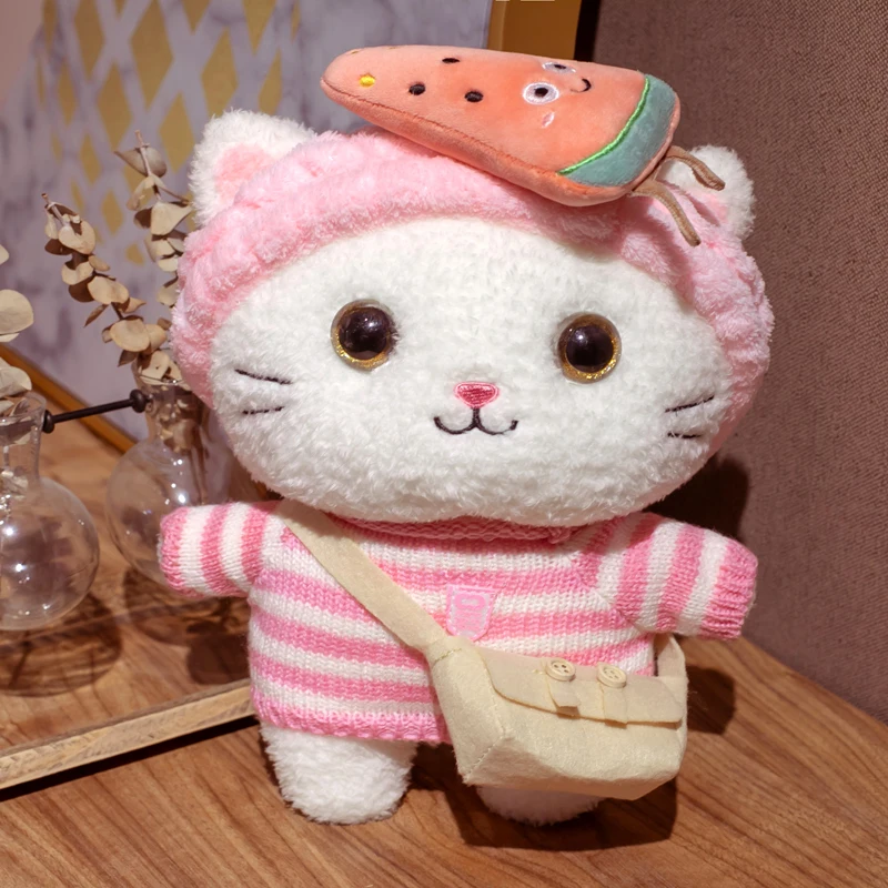 Kawaii 27 СМ Кот лалафан утка мультфильм плюшевая игрушка с одеждой мягкие животные
