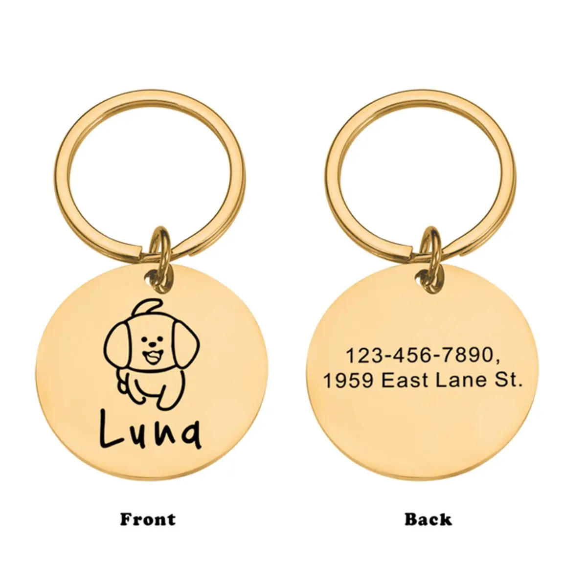

Anti-lost ID Tag Engraved Custom Name Record Tel Address For Puppy Decor Personalized Medal Pendant Dog Pet Collar Accessory