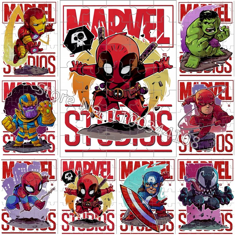 

Disney Marvel Jigsaw Puzzle The Avengers Superhero Captain America Deadpool Iron Man Hulk 35 Pieces Mini Puzzles Children's Toys