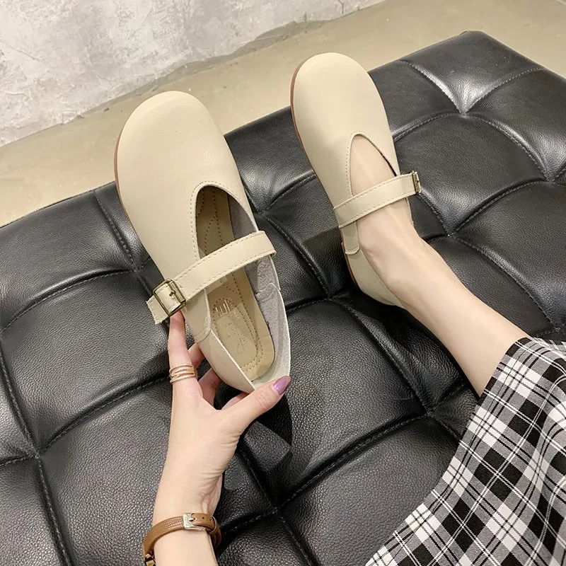 Letnie buty damskie Obuwie Kwadratowe palce Mokasyny Miękkie 2024 Sukienka retro Nowe płaskie Mary Janes kwadratowe Retro