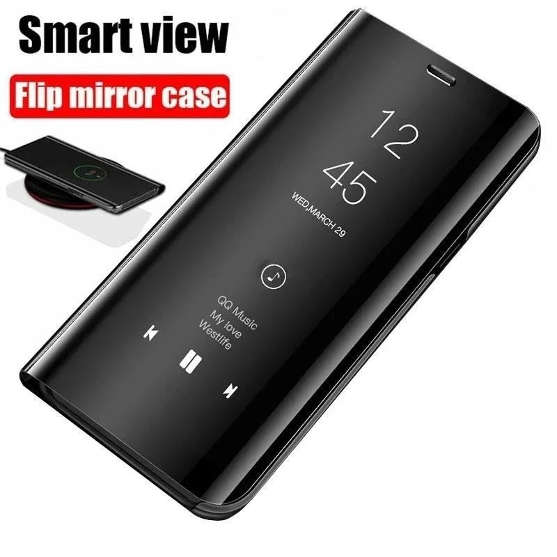 

Умный зеркальный флип-чехол для Xiaomi Redmi Note 10 9 8 7 Pro 10S 9S 8T 9T 9A 9C 8A Mi 11 10T Pro Note 10 Lite Poco M3 X3 Pro, чехол