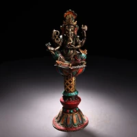 12 tibetan temple collection old bronze mosaic gem outline in gold elephant trunk god of wealth exorcism butter lamp wax table