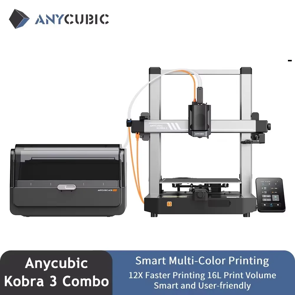 ANYCUBIC Kobra 3 Combo Impresora 3D FDM multicolor Max 600 mm/s Velocidad de impresion Tamano de construccion 250x250x260 mm