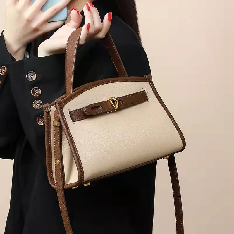

High quality fashionable new leather women's bag high-capacity handbag High grade leather messenger single shoulder leather bag