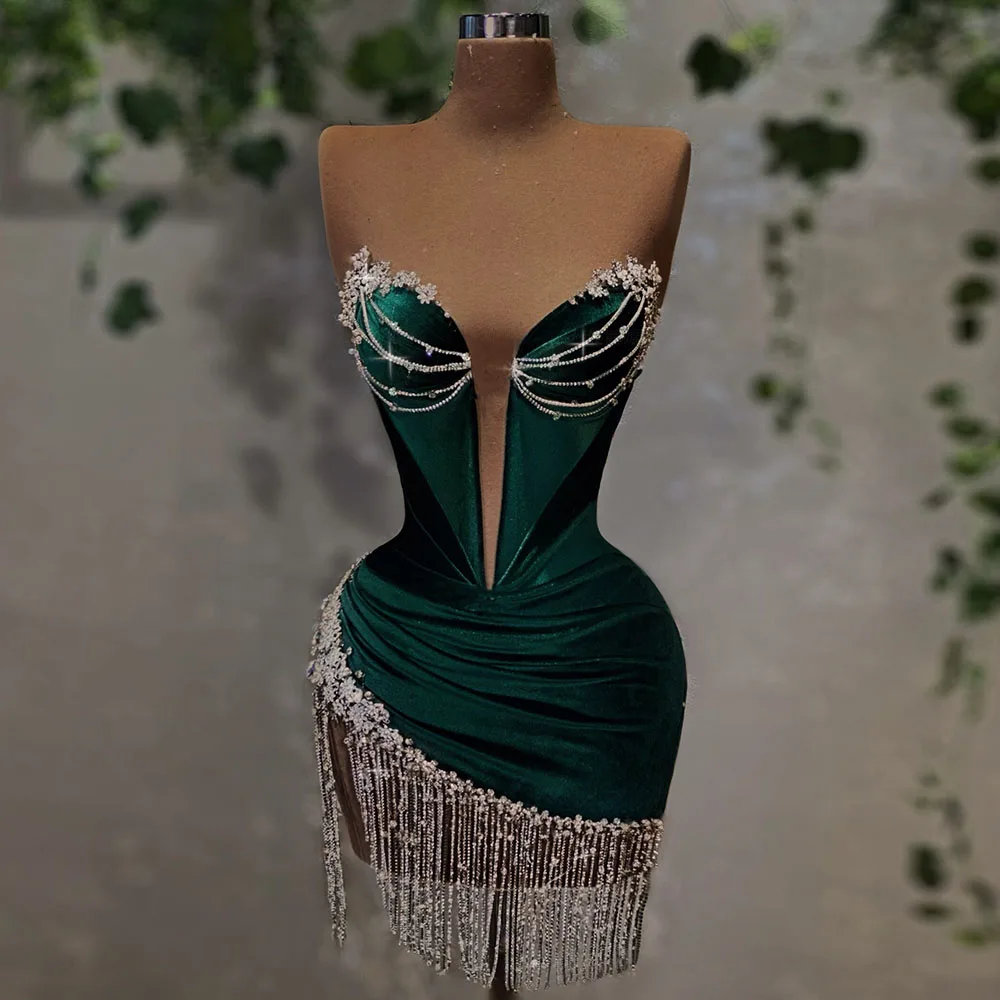 

Женское короткое вечернее платье-футляр, атласное мини-платье на молнии без рукавов с бусинами и кристаллами для выпускного вечера, 2022