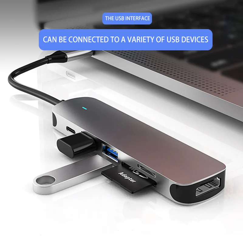 

Многофункциональная док-станция 6 в 1, беспроводная док-станция для зарядки телефона, адаптер для быстрой зарядки для Macbook Air, Hp, ноутбука