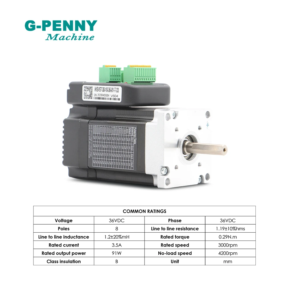 Бесплатная доставка! 100 Вт 36VDC встроенный серводвигатель с драйвером 41Oz-in 3000