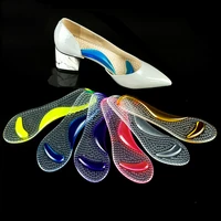 silicone gel orthopedic insoles women high heel shoes flat foot arch support seven point pads transparent massage insoles