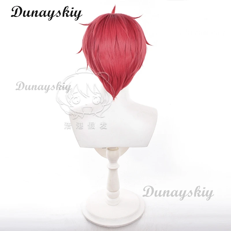 Парик для косплея одудан Цзинь Enjoji из аниме одувандан красные короткие волосы