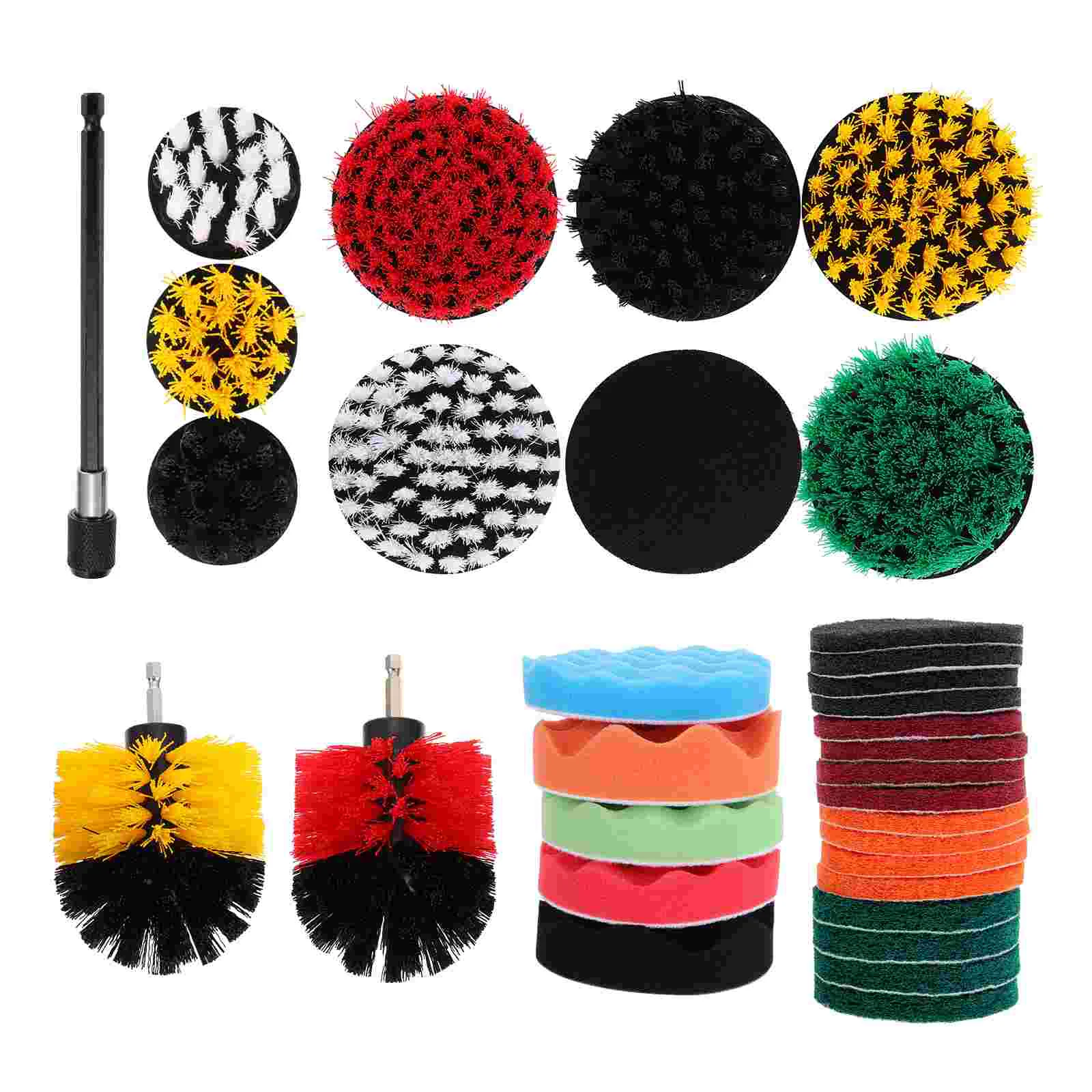 

Drill Cleaning Brush Brushes Set Kit Sponge Car Buffing Polishing Attachment Dedusting Grout Grinding Pads Longpolish Power