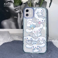 bandai cinnamoroll cute dog transparent phone case for iphone 13 12 11 pro max mini xs x xr 6 6s 8 7 plus clear cover for girls