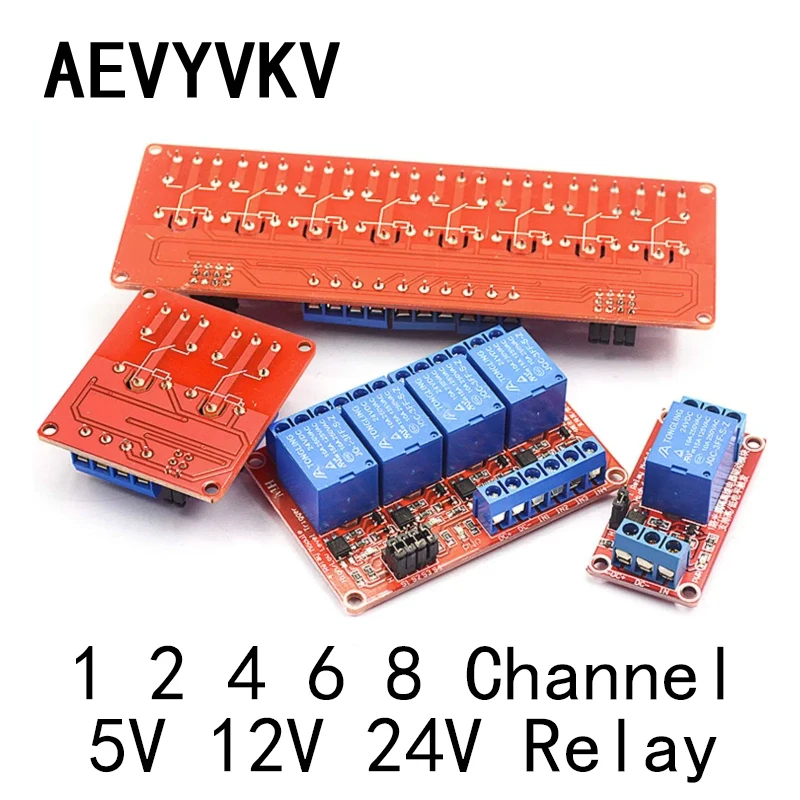 Релейный модуль 5 В 12 24 с оптроном релейный выход 1 2 4 6 8-канальный для управления