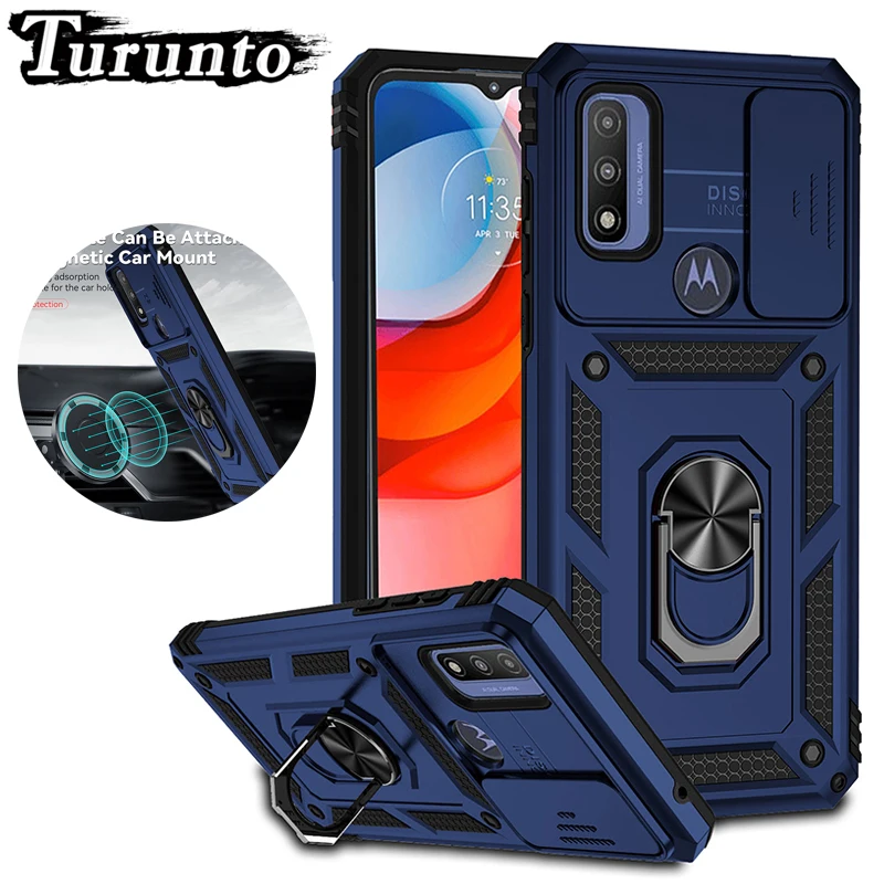 

Slide Camera Lens Case For Motorola G Pure Shockproof Armor Car Magnetic Phone Cover For Moto G Stylus G Play Power One 5G ACE