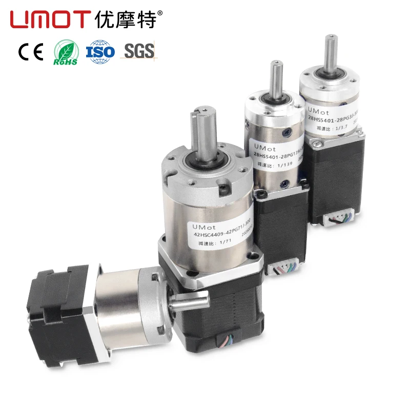 Планетарный шаговый двигатель UMOT Nema 8-17 1:3.7-369